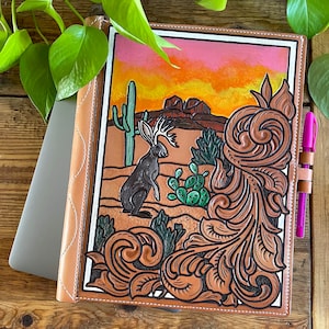 Leather Portfolio PDF Pattern | Desert Jackalope | Tooling Patterns