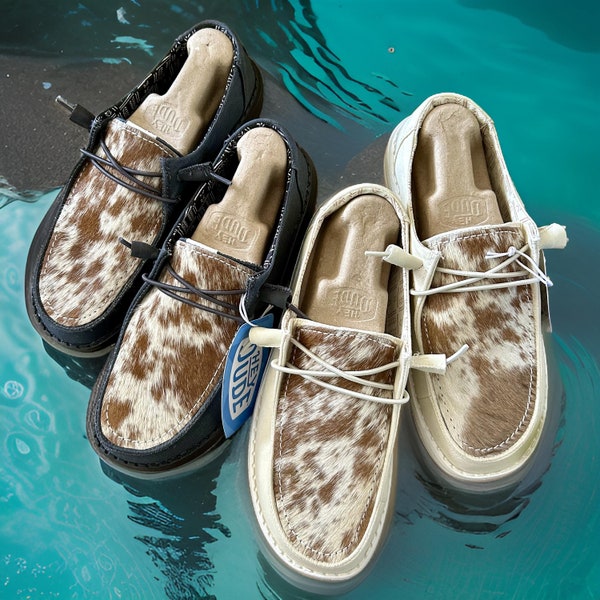 cowhide slip on shoes