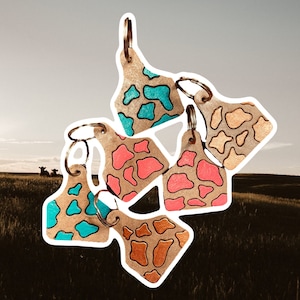 Leather Mini Cowtag Keychain | Western Stocking Stuffer