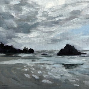 Original Oil Painting | Coastal Landscape | Beach Landscape | Wall Art | Small Gift