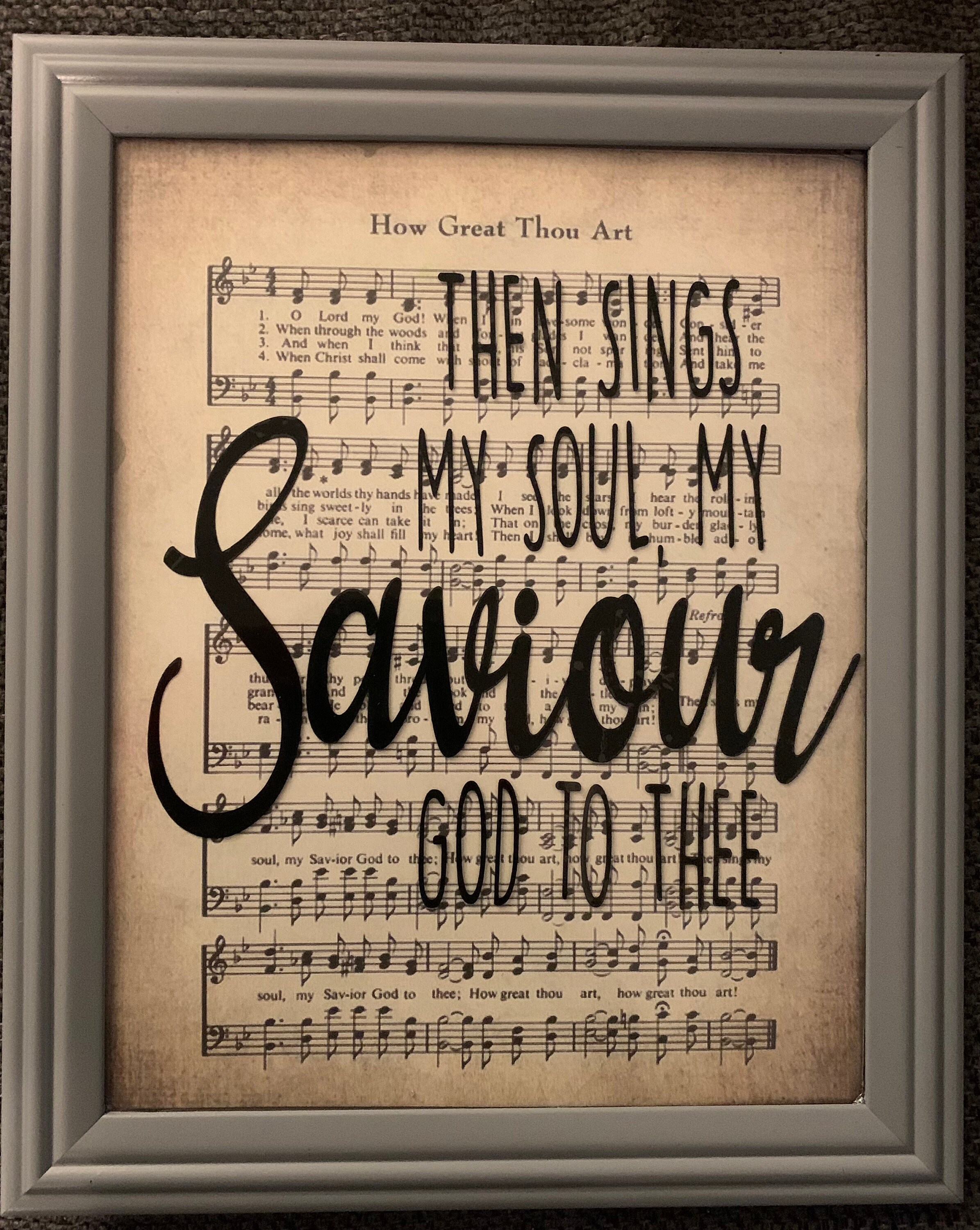 How Great Thou Art Hymn Art Print - Tangerine - Little Things Studio