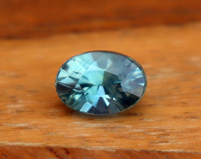 GSI Certified Green Teal Sapphire 1.04 Carat Oval Cut Gemstone, Engagement Ring