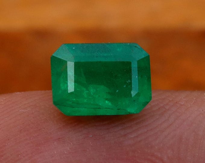 1.57 CT Natural Zambian Emerald Octagon Cut Gemstone, Engagement Ring