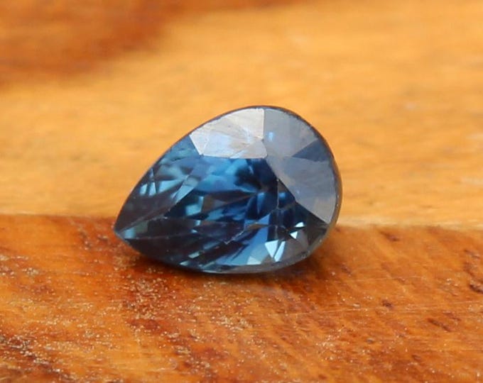 Teal Blue Sapphire Pear Cut Gemstone: 1.04 Carat, September Birthstone