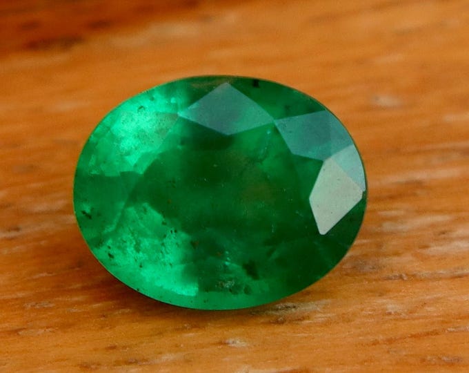 Certified Natural Emerald Loose Gemstone 1.26 Carat Oval Cut, Engagement Ring