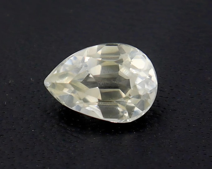 GSI Certified 1.10 Carat Pear Cut White Sapphire: September Birthstone