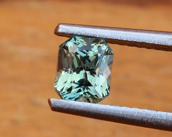 Certified Unheated Natural Mint Green Sapphire 1.03 Carat Radiant Cut Gemstone, Engagement Ring