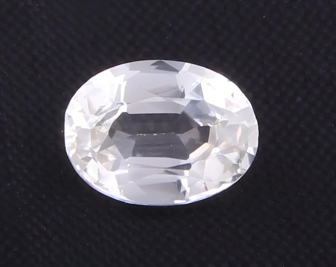 GSI Certified 0.94 Carat Oval White Sapphire Loose Gemstone