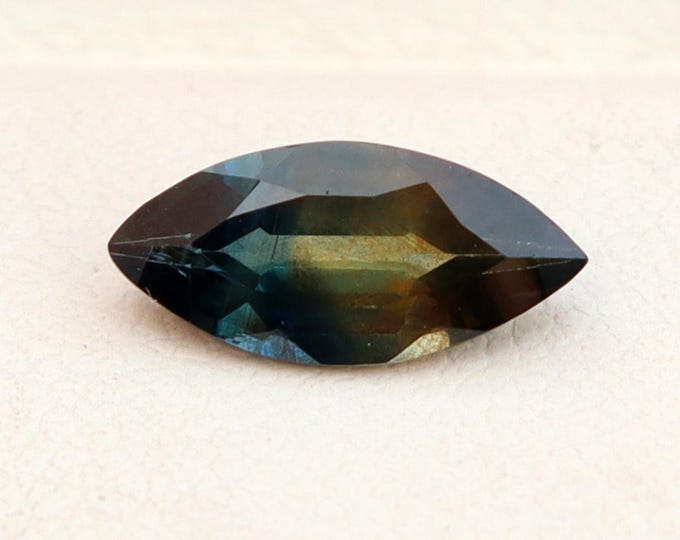 Certified Unheated 1.10 carat Dark Blue Parti Sapphire Marquise Cut Sapphire Gemstone, Engagement Ring