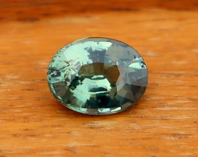 GSI Certified Green Teal Sapphire: 1.15 Carat Oval Cut Loose Gemstone, Engagement Ring