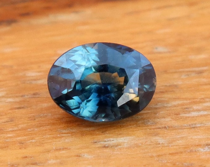 GSI Certified Blue Teal Sapphire: 0.81 Carat Oval Cut Gemstone, Engagement Ring
