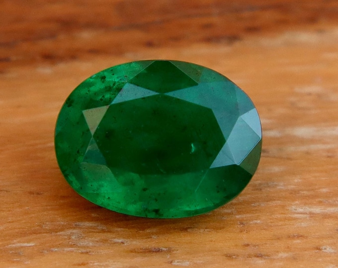Certified Natural Emerald Loose Gemstone: 1.49 Carat Oval Cut, Engagement Ring
