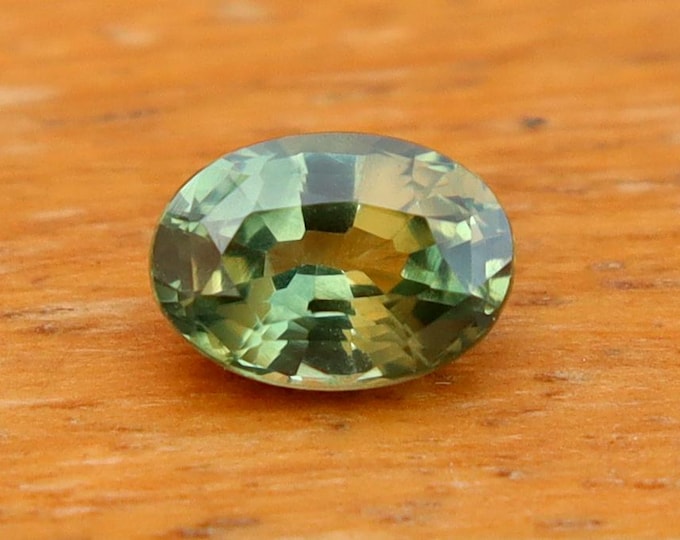 Certified Parti Green Sapphire : 0.60 Carat Oval Cut Gemstone, Engagement Ring