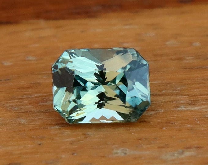 Certified Natural Mint Green Sapphire 1.67 Carat Radiant Cut Gemstone, Engagement Ring