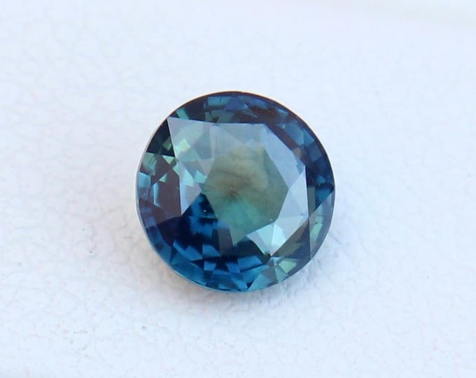 Certified Natural Teal Sapphire 1.02 Carat Round Cut Gemstone, Engagement Ring