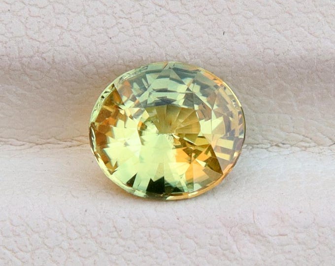 Natural Parti Yellow Sapphire 1.28 carat Oval Cut Gemstone, Engagement Ring