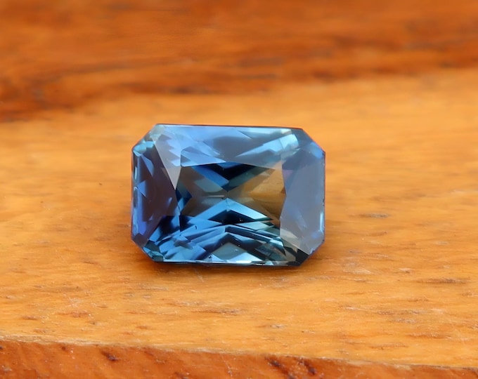 Certified Teal Sapphire Radiant Cut Gemstone: 1.05 Carat, Engagement Ring