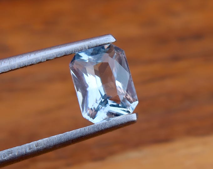 Certified Pastel Blue Sapphire: 1.19 Carat Octagon Radiant Cut Gemstone, Engagement Ring