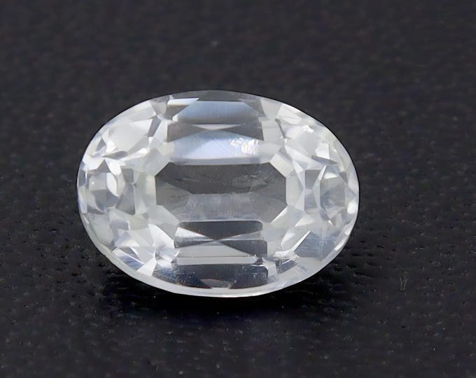 GSI Certified 1.14 ct Oval White Sapphire Loose Gemstone, September Birthstone