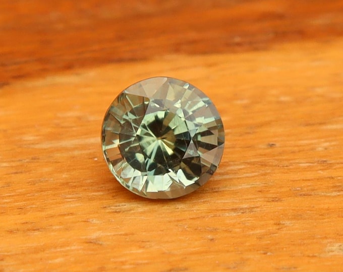 GSI Certified Mint Green Parti Sapphire: 1.21 Carat Round Cut Loose Gemstone, Engagement Ring