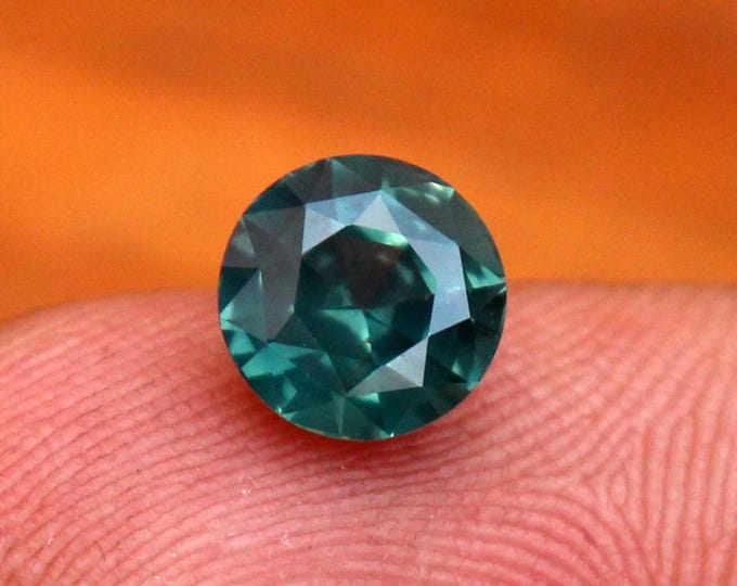 GSI Certified Green Teal Sapphire, Round Cut, 2.03 Carat, Loose Gemstone