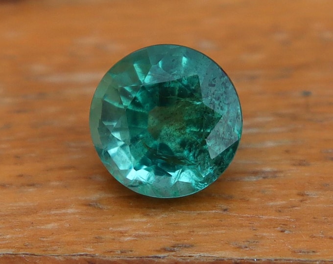 Certified Natural Emerald Loose Gemstone: 1.11 Carat Round Cut, May Birthstone