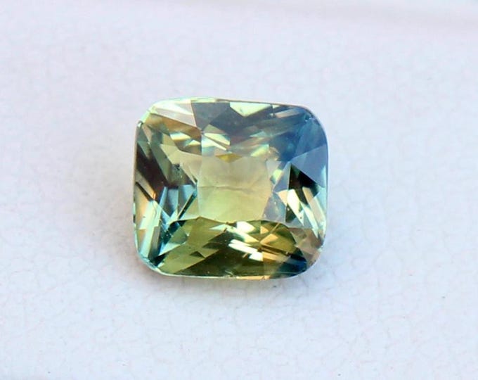 GSI Certified Unheated Parti Sapphire 1.02 Carat Cushion Cut Gemstone, Engagement Ring