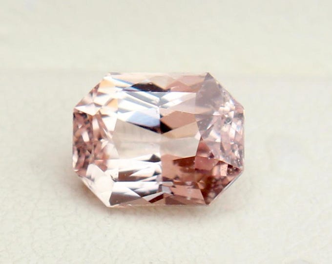 Certified Unheated Peach Pink Sapphire, Radiant Cut, Loose Gemstone 1.84 Carat
