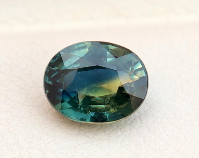 GSI Certified Teal Parti Sapphire: 1.05 Carat  Oval Cut Loose Gemstone, Engagement Ring