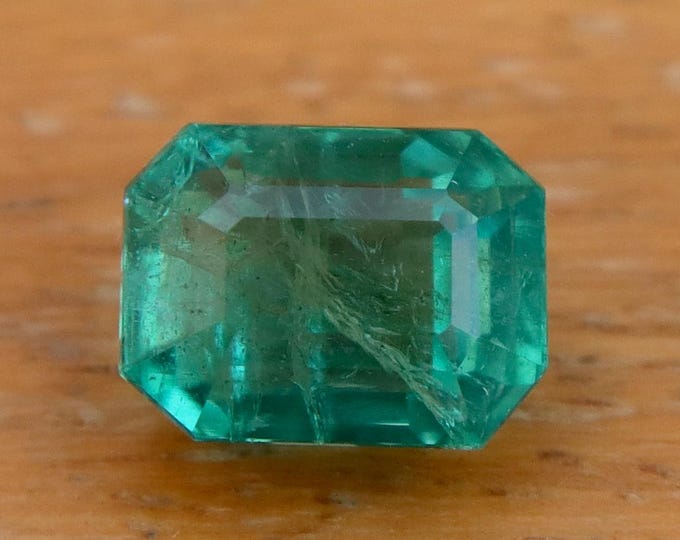 GSI Certified Natural Emerald 2.04 carat Octagon Cut Gemstone