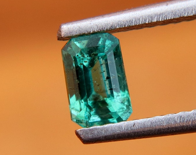 GSI Certified Natural Emerald 0.52 carat Octagon Cut Gemstone ,Engagement Ring