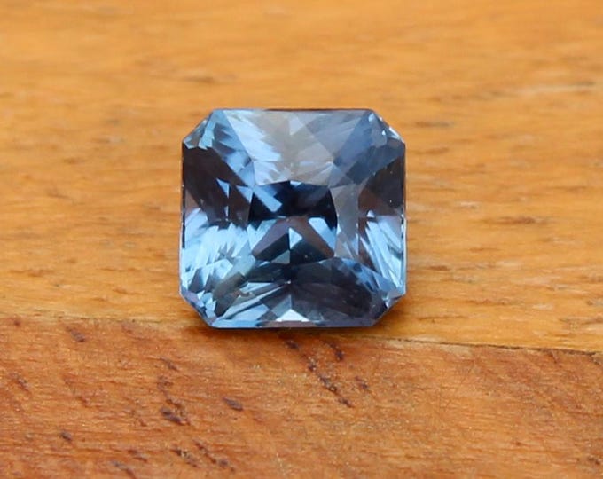 GSI Certified Blue Sapphire Gemstone: 1.21 Carat Octagon Radiant Cut