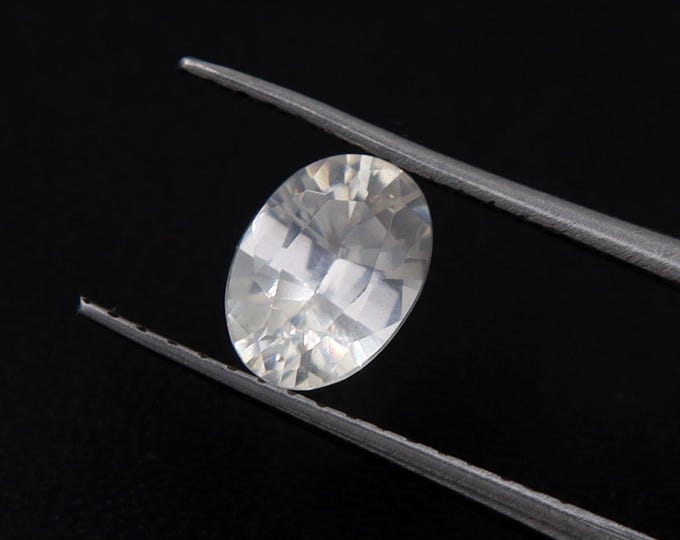 GSI Certified 0.97 Carat Oval White Sapphire, September Birthstone