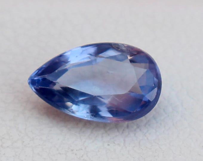 GSI Certified Burma Blue Sapphire: 1.23 Carat Pear Cut Gemstone