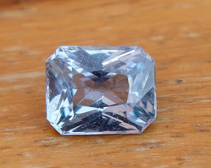 GSI Certified Pastel Blue 1.10 Carat Radiant Cut Gemstone, Engagement Ring