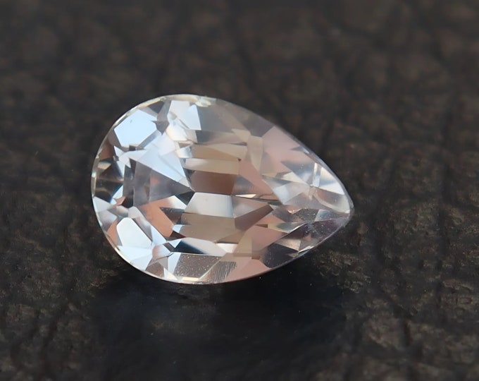 GSI Certified 1.33 Carat Pear Cut White Sapphire: September Birthstone