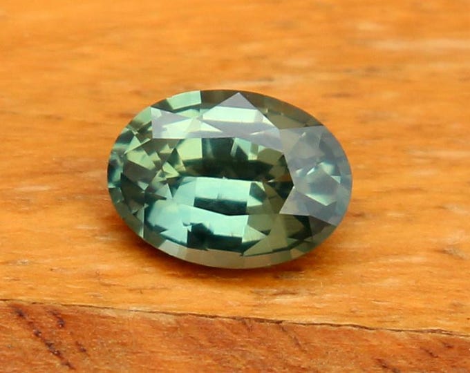 GSI Certified Green Sapphire: 1.03 Carat Oval Cut Gemstone, Engagement Ring