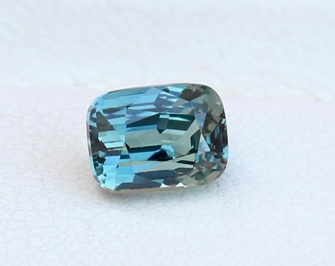 Certified Mint Green Teal Sapphire: 1.06 Carat Emerald Cut Gemstone, Engagement Ring
