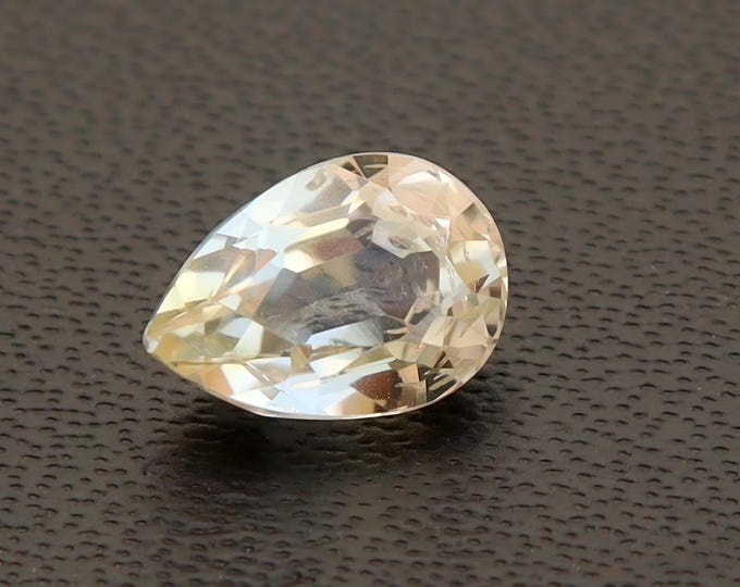 GSI Certified Pastel Yellow Sapphire: 1.18 Carat Pear Cut Gemstone