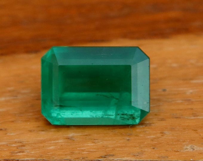 GSI Certified Natural Emerald 3.36 carat Octagon Cut Gemstone, Engagement Ring