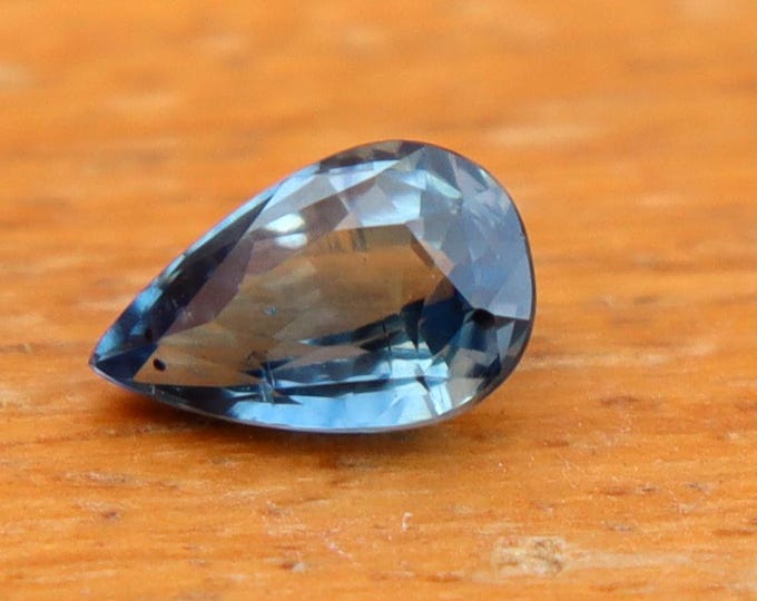 GSI Certified Blue Teal Sapphire: 0.67 Carat Pear Cut Gemstone, Engagement Ring