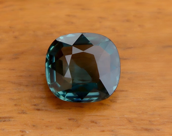 GSI Certified 1.17 Carat Unheated Teal Sapphire Cushion Cut Gemstone