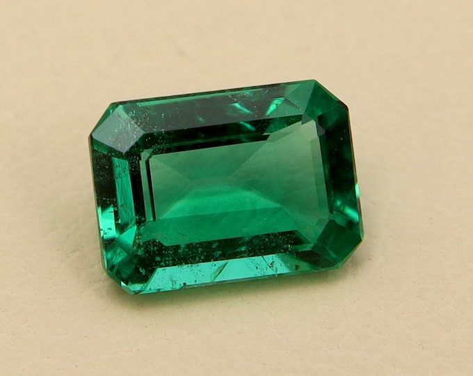 GSI Certified Natural Emerald 0.96 carat Octagon Cut Gemstone, Engagement Ring