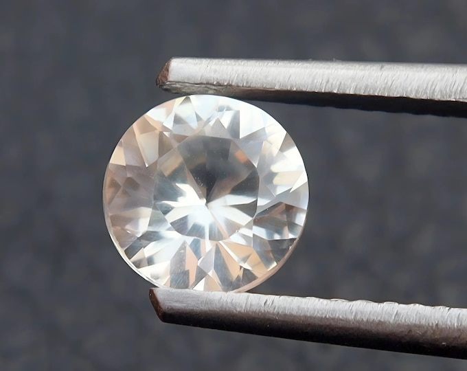 GSI Certified 1.15 Carat White Sapphire Round Cut Loose Gemstone