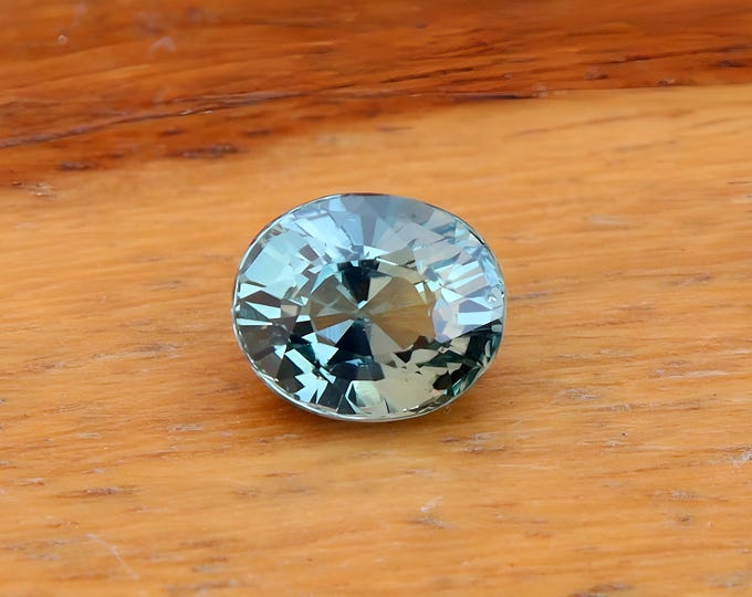 Natural Mint Green Oval Sapphire, 1.04 Carat, Faceted Gemstone