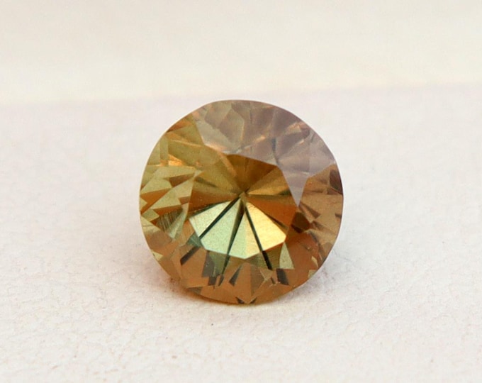 GSI Certified Unheated Brownish Yellow Sapphire: 1.15 Carat Round Cut Gemstone, Engagement Ring
