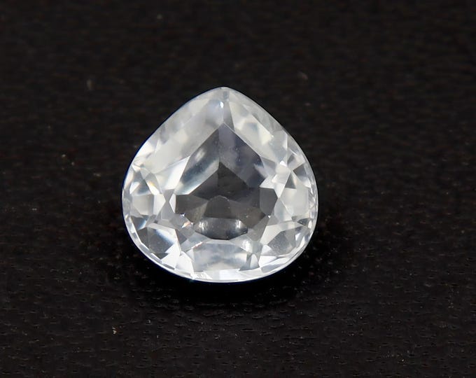 GSI Certified 1.17 Carat Pear Cut White Sapphire: Loose Gemstone
