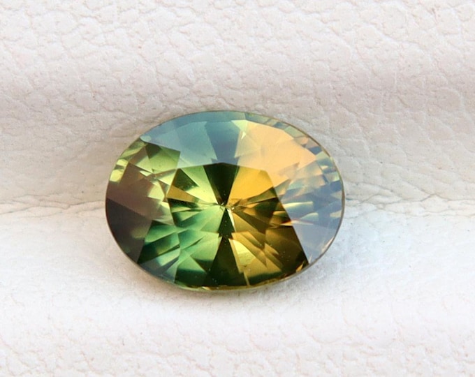 GSI Certified Parti Sapphire: 1.02 Carat Oval Cut Loose Gemstone, Engagement Ring