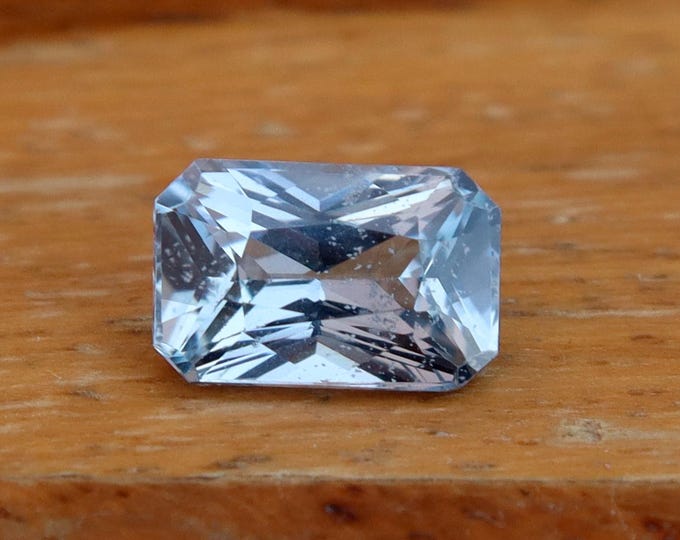 GSI Certified Pastel Blue Sapphire 1.62 Carat Octagon Cut Gemstone, Engagement Ring