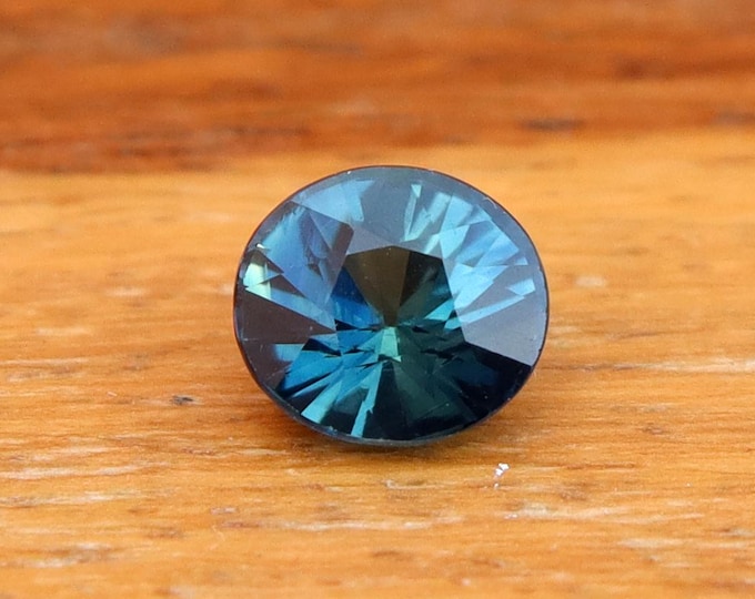 GSI Certified Greenish Blue Teal Sapphire 1.15 Carat Oval Cut Gemstone, Engagement Ring